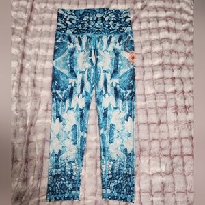 Women's Blue Patterned Leggings